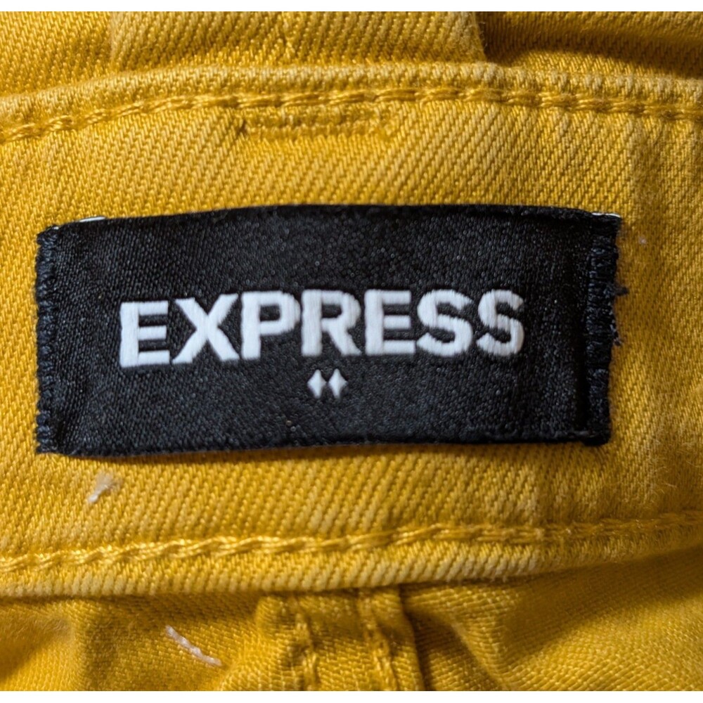 Express Size 8 Shorts Shortie Super High Rise Stretch Mustard Boho Retro - Picture 4 of 12
